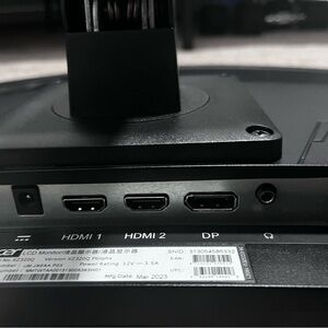 Black Monitor with HDMI and DP Ports